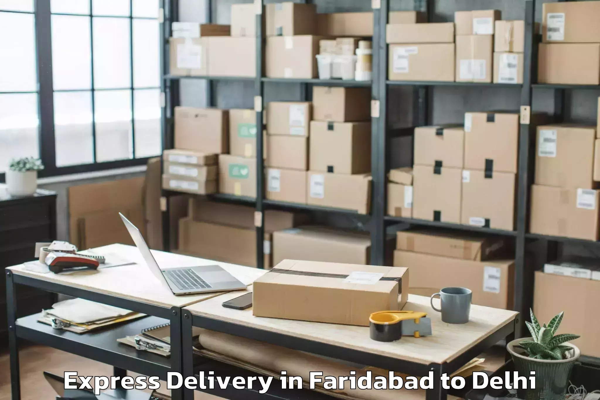 Faridabad to Dlf Promenade Mall Express Delivery Booking